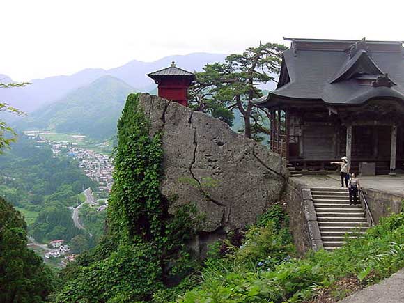 Scenic temple on a steep mountain
