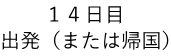 １４日目 出発（または帰国）